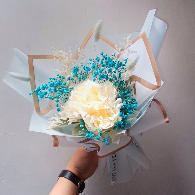 Buket Bunga Palsu Kado Wisuda Premium Artificial Mix Flower Bouquet Anniversary Gift
