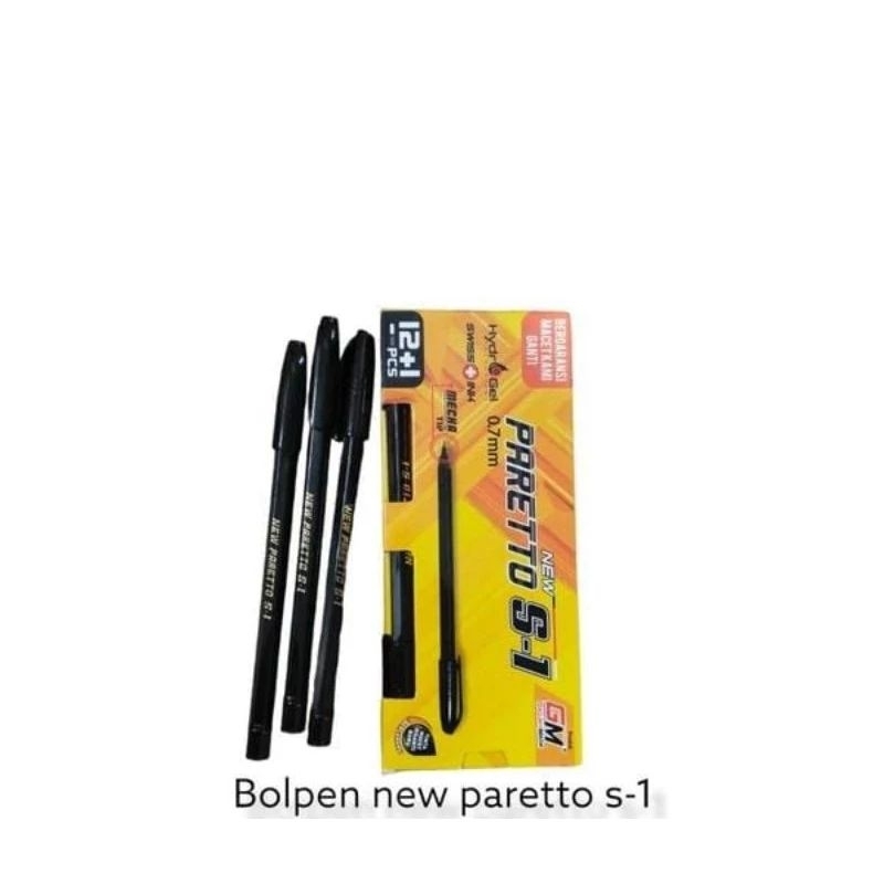 

Bolpoin paretto bolpen hitam 1pack=12+1pcs bolpoin hitam murah tidak gampang macet