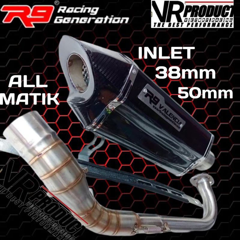 Knalpot R9 Valencia Karbon Nmax,Aerox,PCX,ADV,Vario 125/150