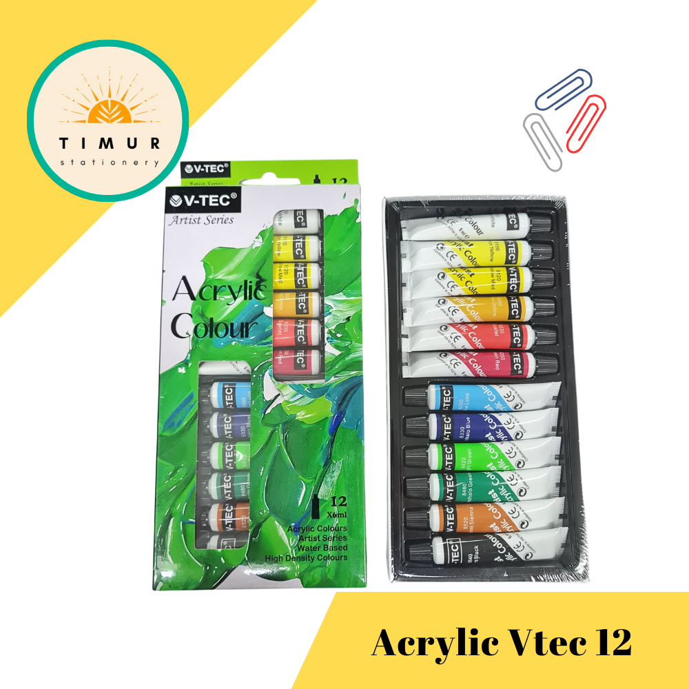 

Cat Akrilik VTEC / Acrylic VTEC Color 6ml 12 warna per Set