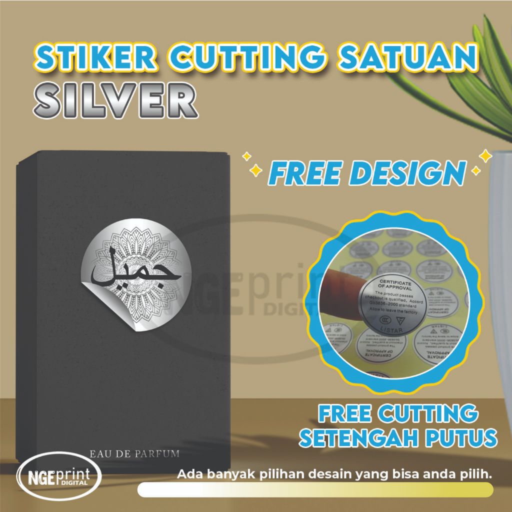 

[STIKER SILVER] STIKER LABEL BULAT SILVER STICKER SEGEL THANK YOU MURAH