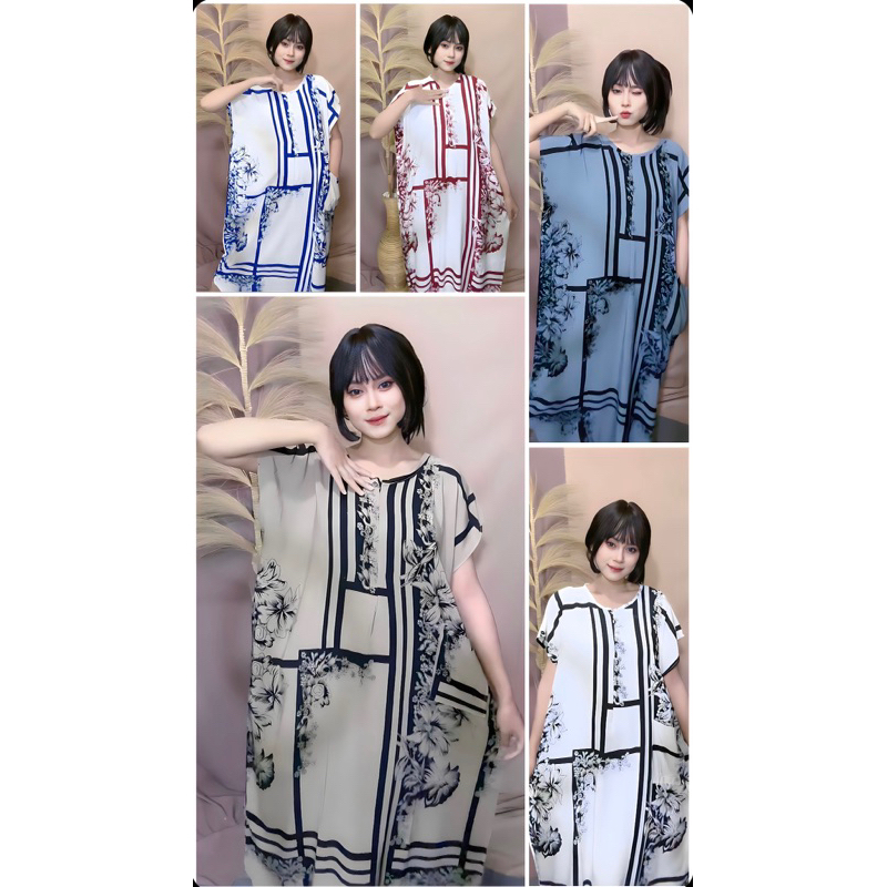 Daster Sultan Jumbo Motif Terbaru Model Lowo Rayon Premium Busui Friendly Resleting Depan