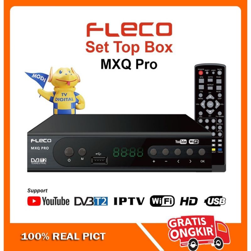 Fleco STB Set Top Box MXQ PRO STB TV Digital Receiver Penerima Siaran Full HD