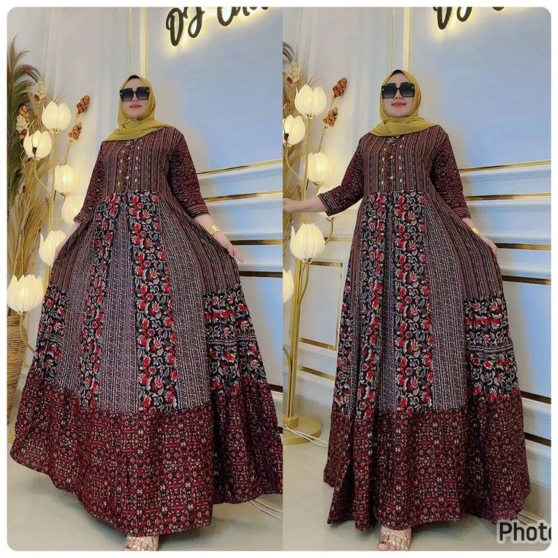 Gamis Hindi Terbaru Gamis India Rabia Dress Motif Bangkok