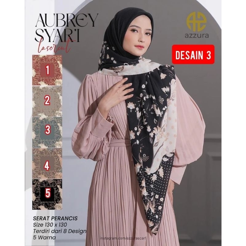 Hijab segi empat syari aubrey azzura kerudung
