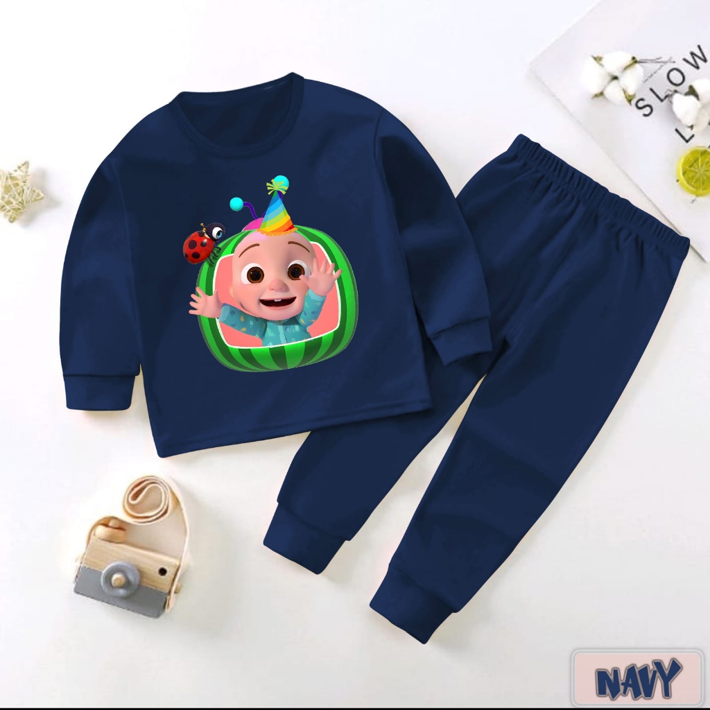 Baju Bayi Baju Tidur Bayi Anak Perempuan Laki Laki Piyama Anak Lengan Panjang Usia 0-4 Tahun Motif Bear