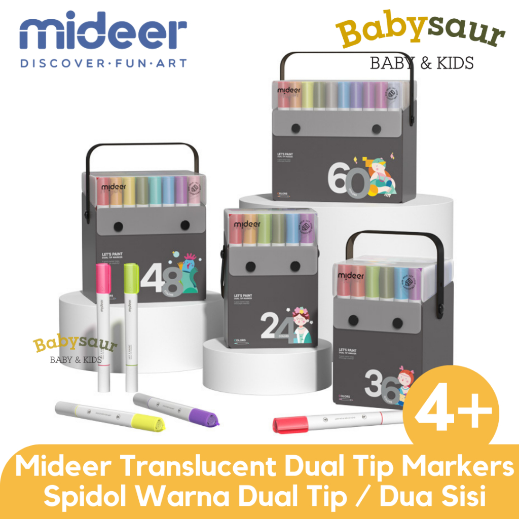 

Mideer Translucent Dual Tip Washable Markers Spidol Warna Alat Sekolah Menggambar Mewarnai Anak 4+