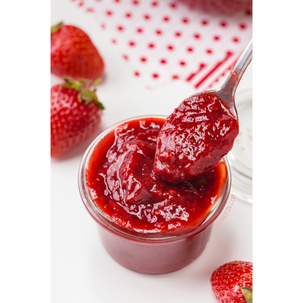 

repack 1 kg selai Strawberry Jam Dessert topping ice cream premium halal murah grosir