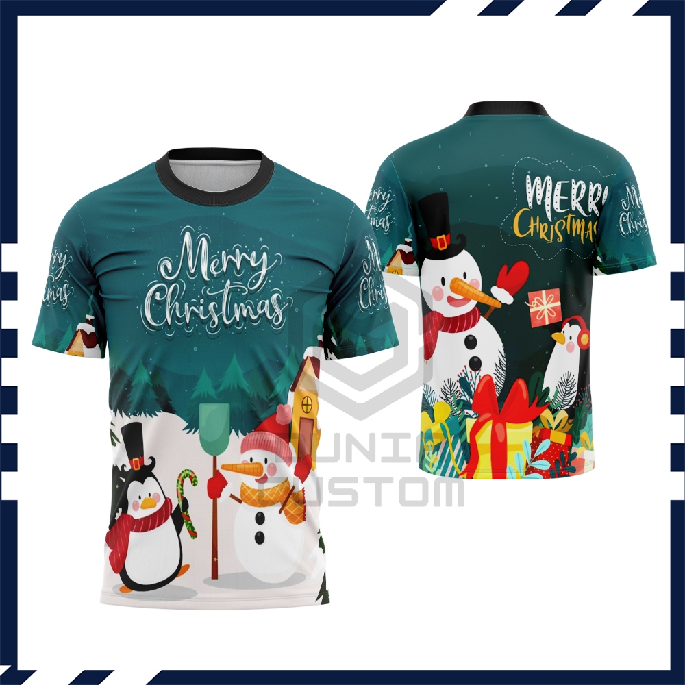Baju Kaos Merry Christmas | Kaos Merry Christmas Natal 2025 Fullprint