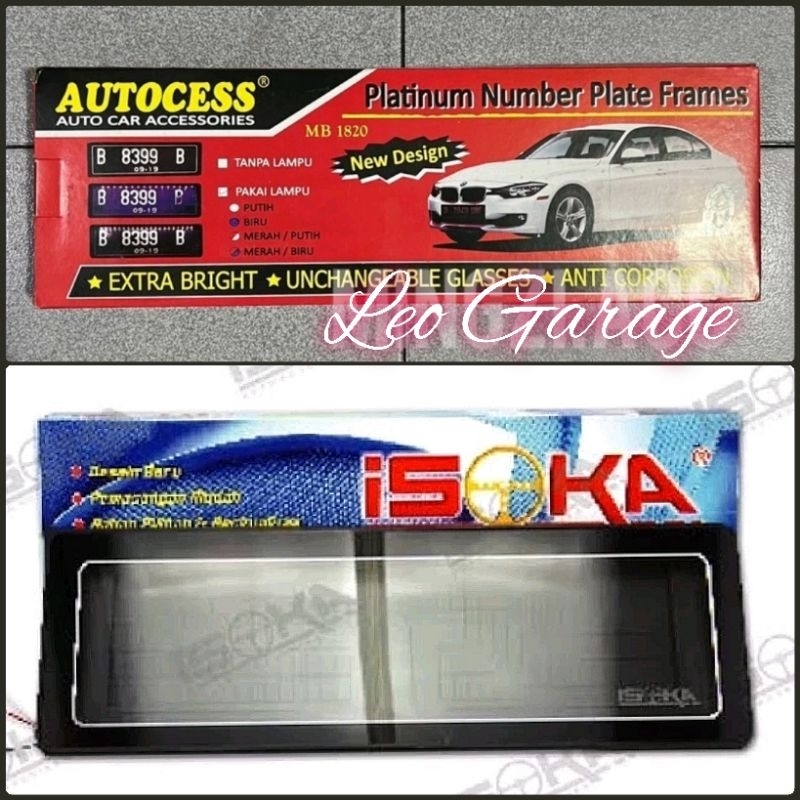 PLAT NOMOR ACRYLIC BK MOBIL LICENSE PLAT TEMPAT NON LAMPU BERLAMPU LED PUTIH BIRU RUMAH SARANG BK MO