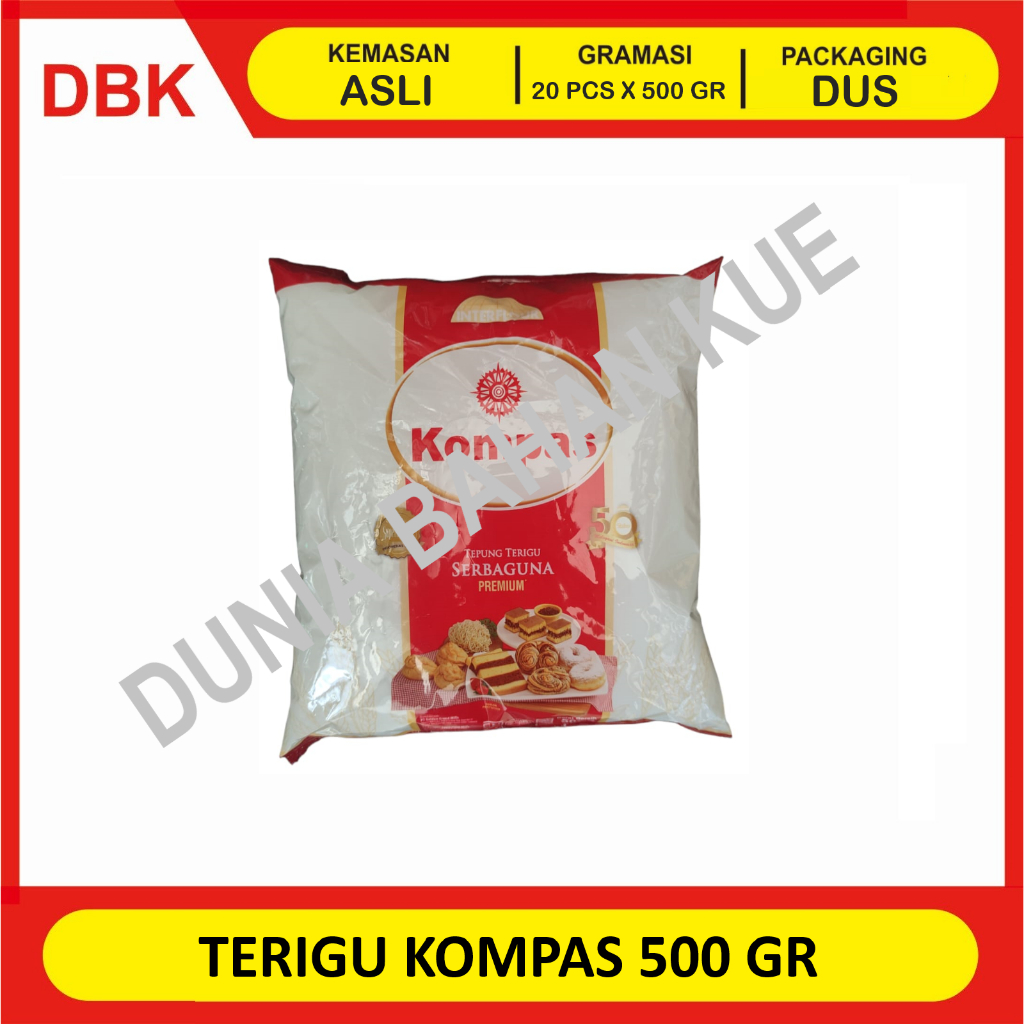 

KOMPAS TEPUNG TERIGU 500 GR - 1 DUS 20 PCS / TEPUNG TERIGU KOMPAS