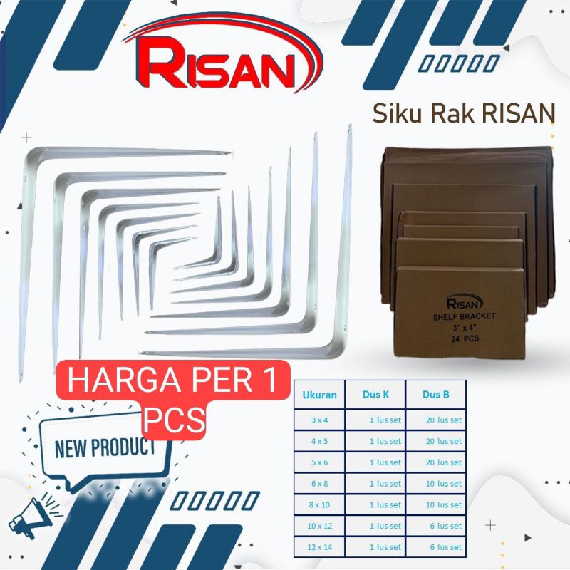 Siku Penyangga Rak , Siku Rak Dinding , Siku Rak L , Siku Ambalan Rak Dinding Warna Putih