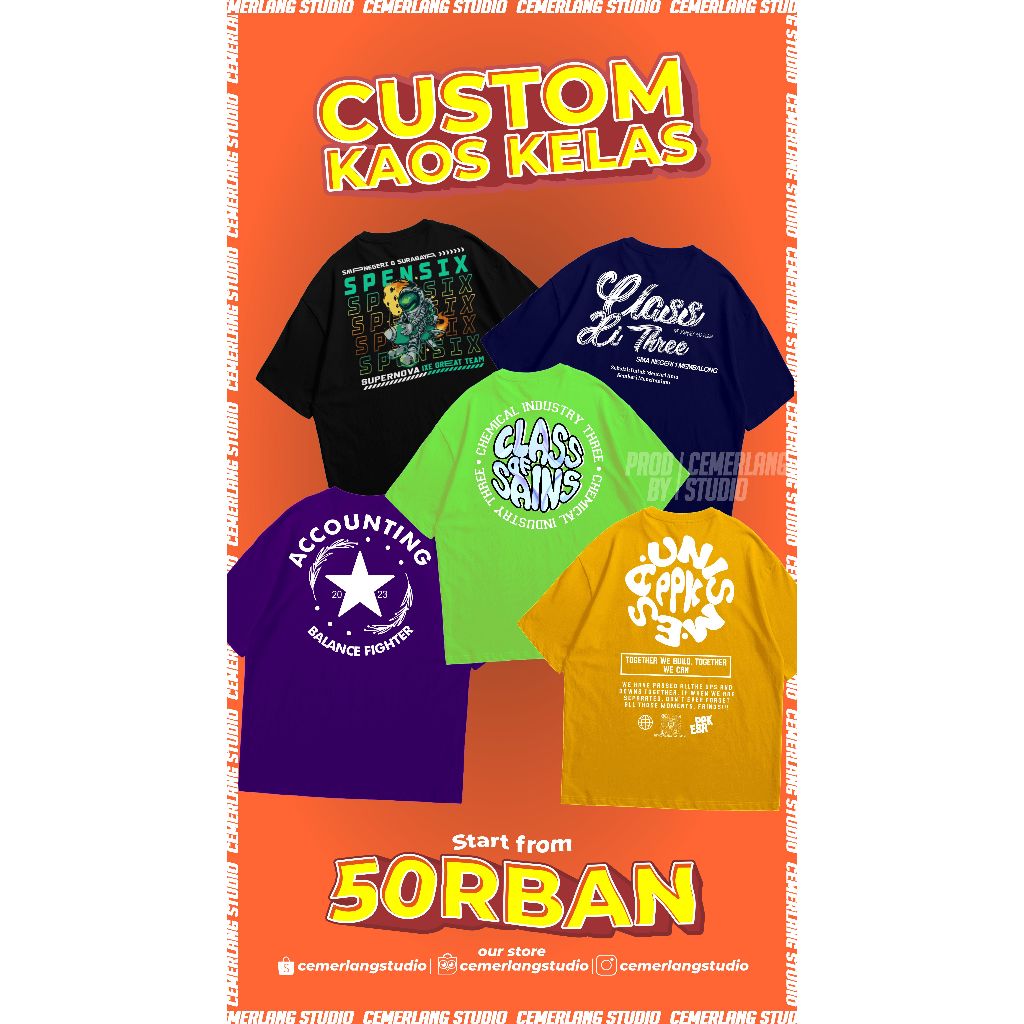 KAOS KELAS CUSTOM DESAIN SUKA SUKA