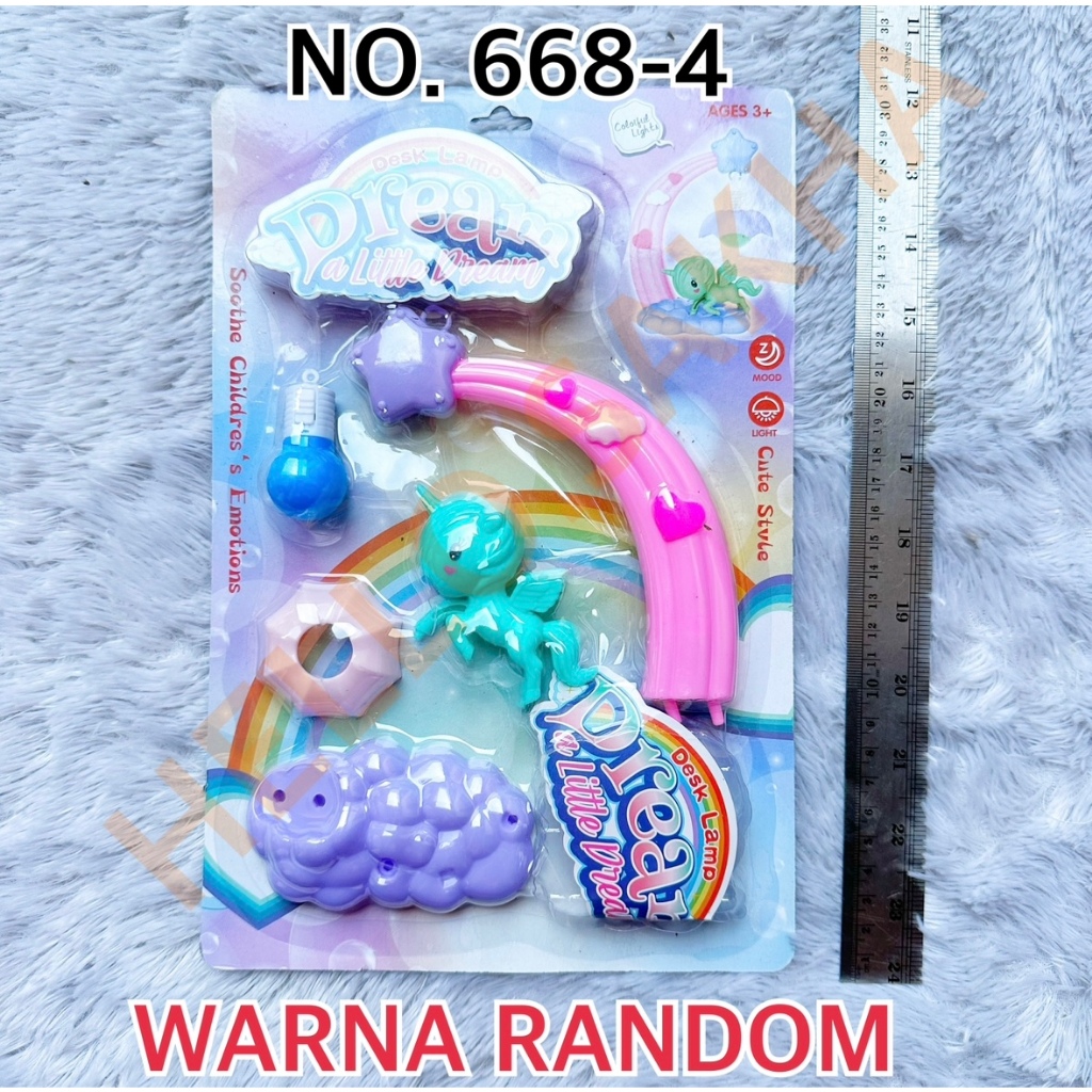 MAINAN NO. 668-4 DREAM A LITTLE DREAM LAMPU BISA MENYALA NYALA LIGHT KUDA PONY PONI