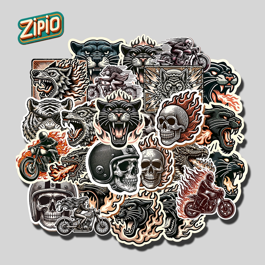 

Stiker Aesthetic Motor Vintage 24 psc