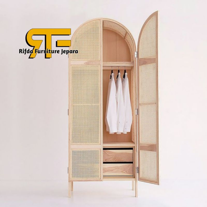 Lemari Pakaian Gantung Rotan Miniatur Box Telephone London Minimalis ( Lemari Pakaian Rotan, Lemari 