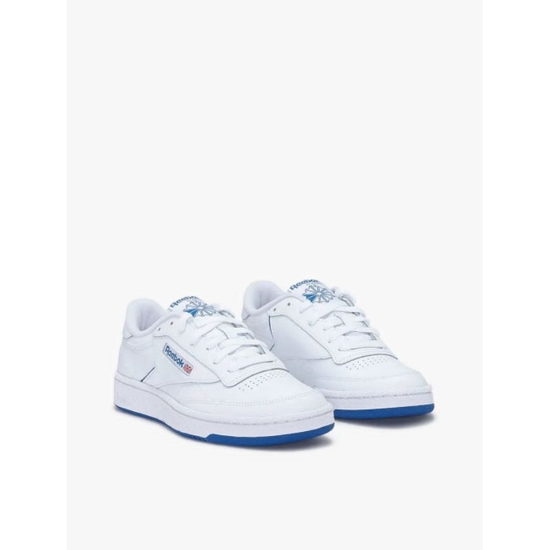 Reebok Club C 85 Sepatu Sneakers Casual Kets Sneaker Kasual Pria Cowok Original Putih Biru