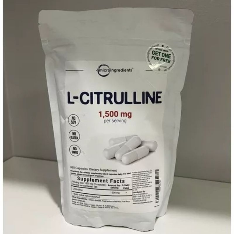 Microingredients L-Citrulline 1500mg 360 Capsule L Citrulline Micro ingredients Asli Original Usa