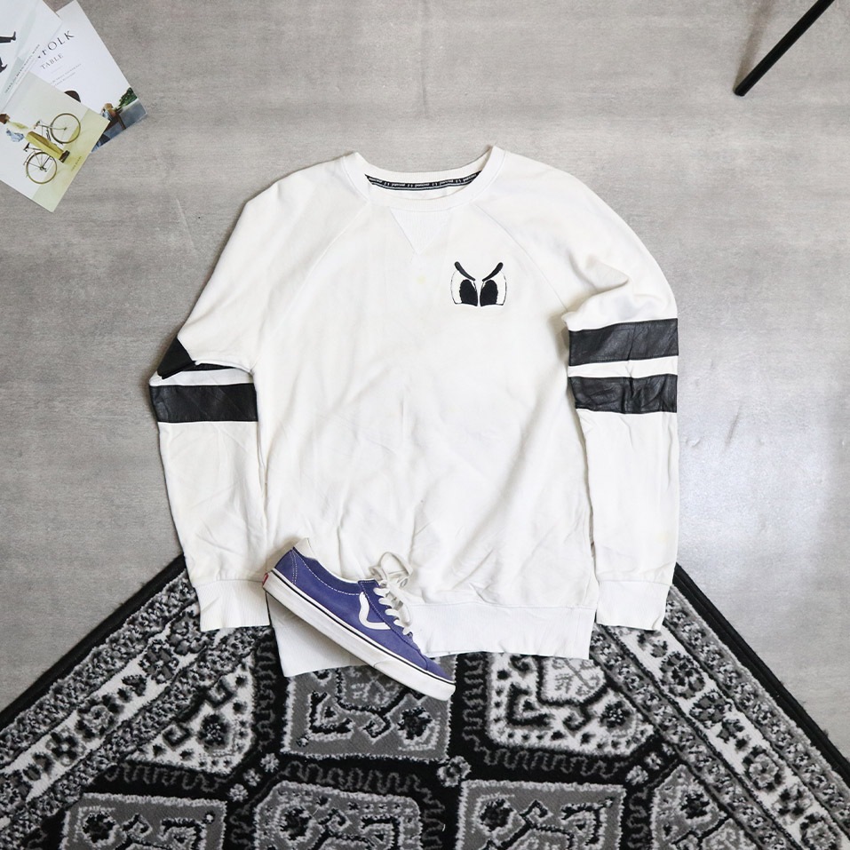 PANCOAT 52 WHITE LEATHER CREWNCEK