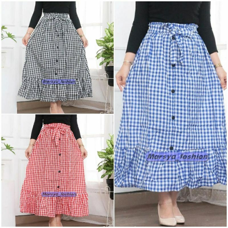 Rok Panjang motif Kotak Kotak 4-10th/Rok Anak Panjang Perempuan Motif Kotak-kotak