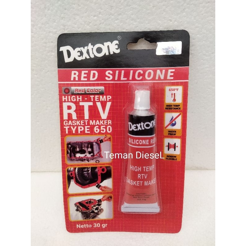 LEM Red Silicone 30gr DEXTONE Lem Merah Silikon Lem Gasket