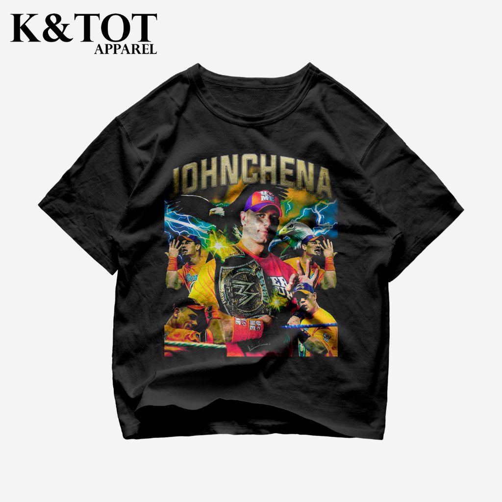 KNTOT - KAOS BAJU JOHN CHENA WWE TEE | TSHIRT OVERSIZE VINTAGE HITAM BOOTLEG - PRIA WANITA DEWASA AN
