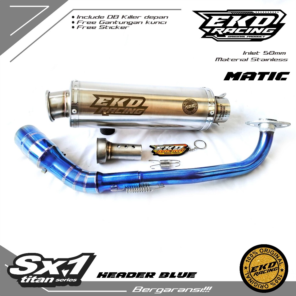 KNALPOT EKD RACING ORIGINAL SUARA BASS BULAT UNTUK VARIO  SCOOPY BEAT NMAX AEROX MIO LEXI PCX DLL
