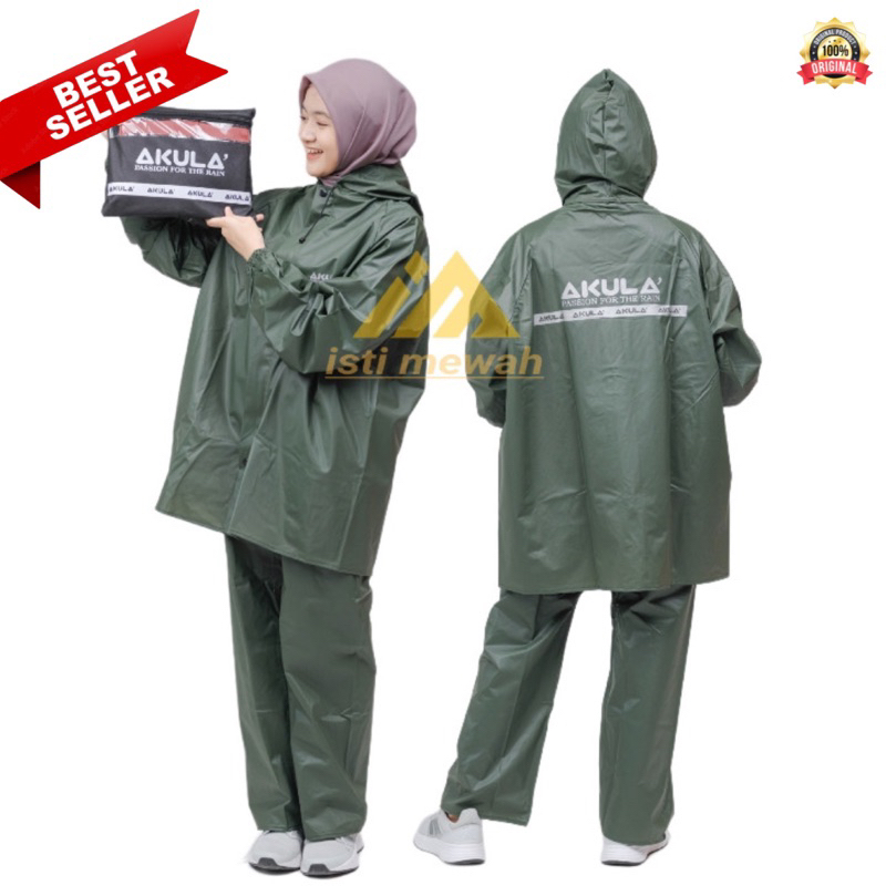 Jas Hujan Akula Army Raincoat outdoor Jas Hujan motor riding Mantel hujan dewasa bahan pvc anti air 