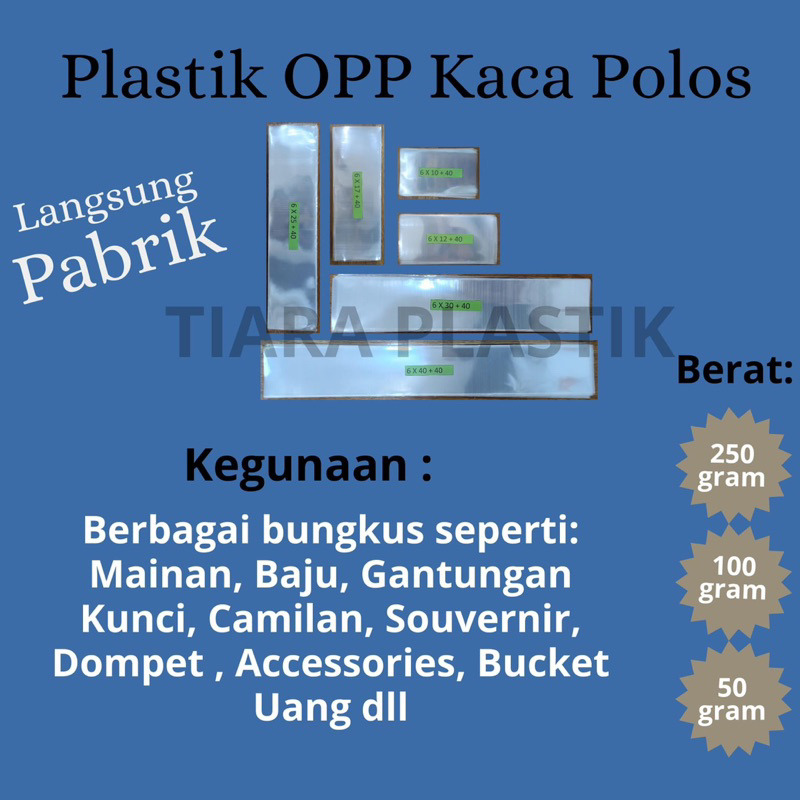 PLASTIK OPP TEBAL 40 Micron 6x10 6x12 6x17 6x25 6x30 6x40 0.4