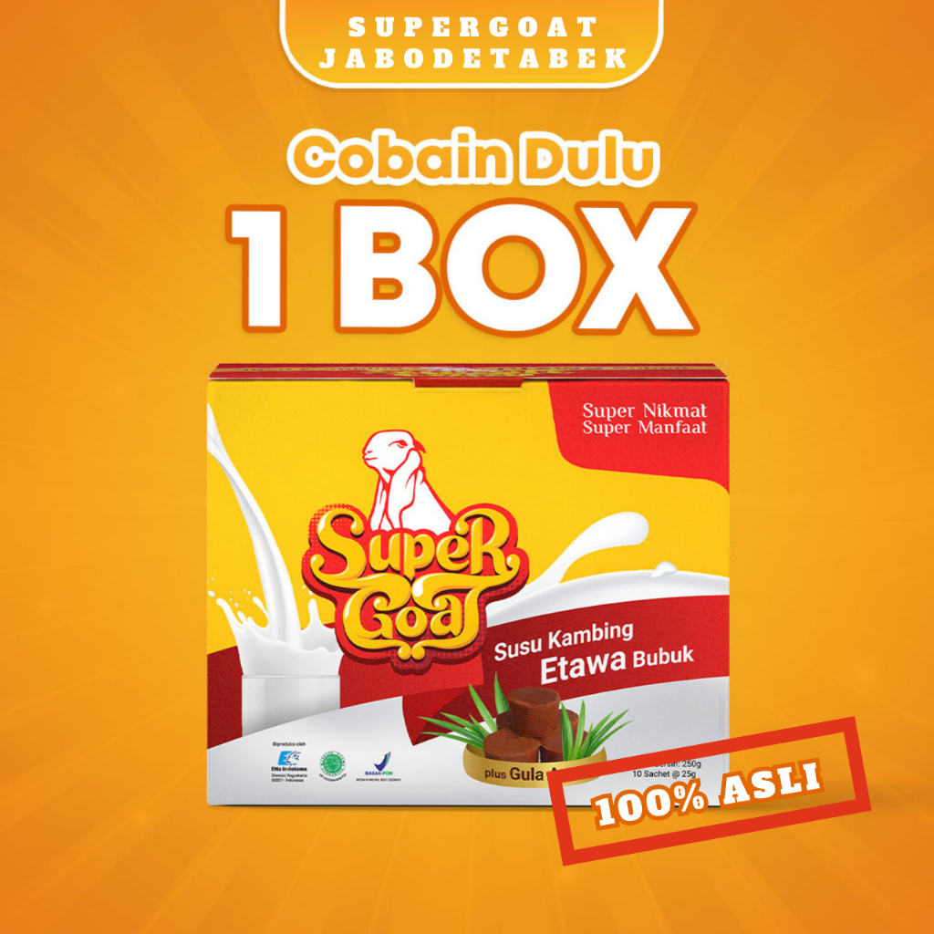

Supergoat Susu Kambing Etawa Bubuk Gula Aren Kemasan Sachet Membantu Meredakan Nyeri Sendi 1 Box