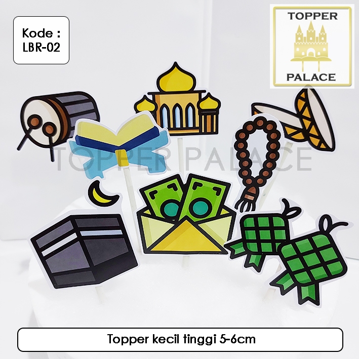 

LBR-02 lebaran cake topper l cupcake topper - isi 8pcs - 7000