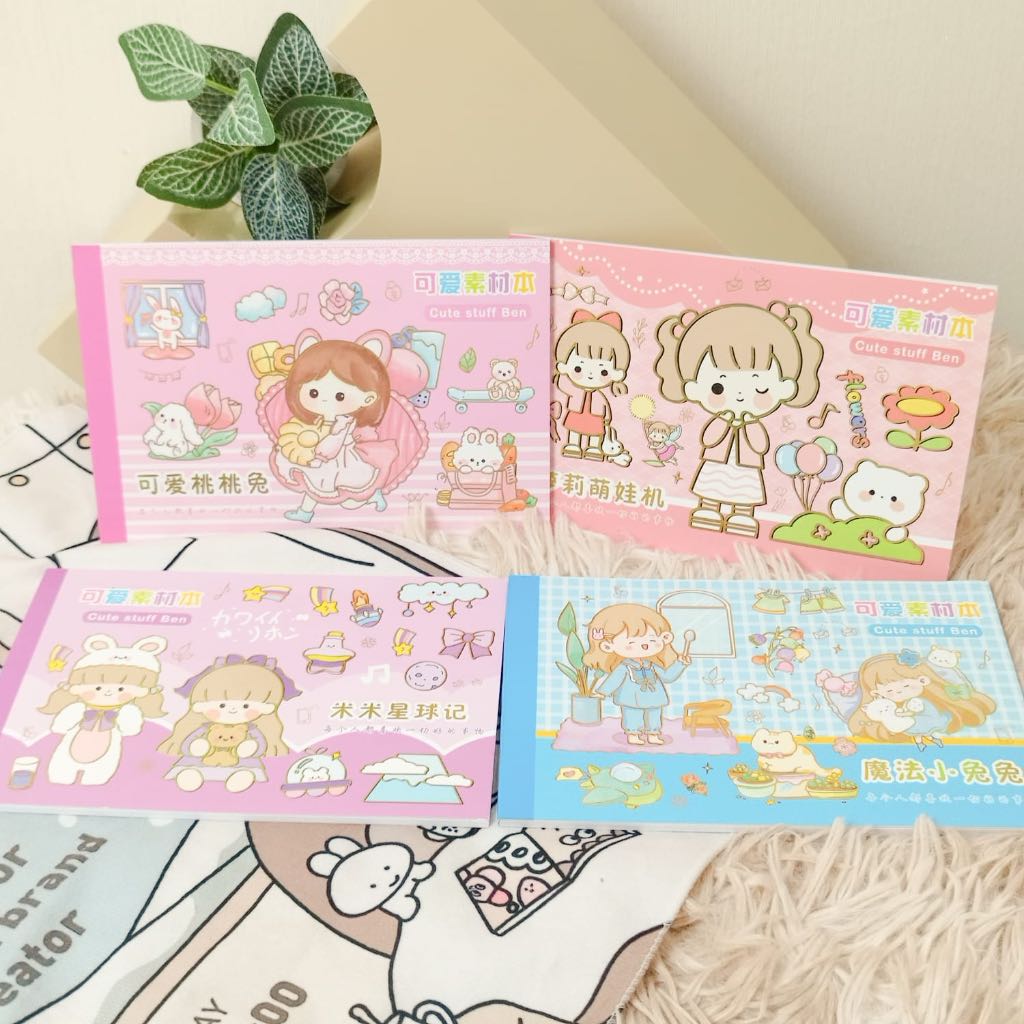 

Buku Stiker Set KL - 43 Sweet Waterproof/ Sticker Book/ Warna Pastel/ Momo Senmu