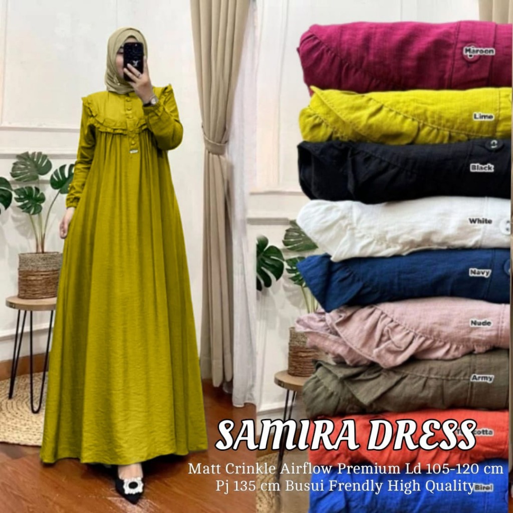 PRODUK TERLARIS GAMIS JUMBO LD 120 SAMIRA MAXY BAHAN CRINKLE AIRFLOW PREMIUM