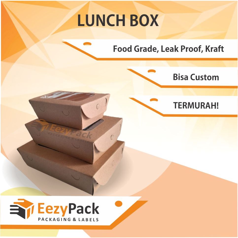 

(ISI 25) Lunch Box/ Kotak Makan Siang/ Box Nasi/ Box Mie Gacoan/ Kraft Coklat Laminasi