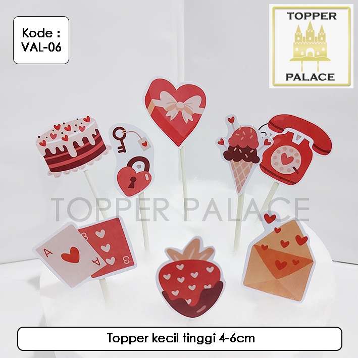 

VAL-06 Valentine day cake topper l cupcake topper - 8pcs
