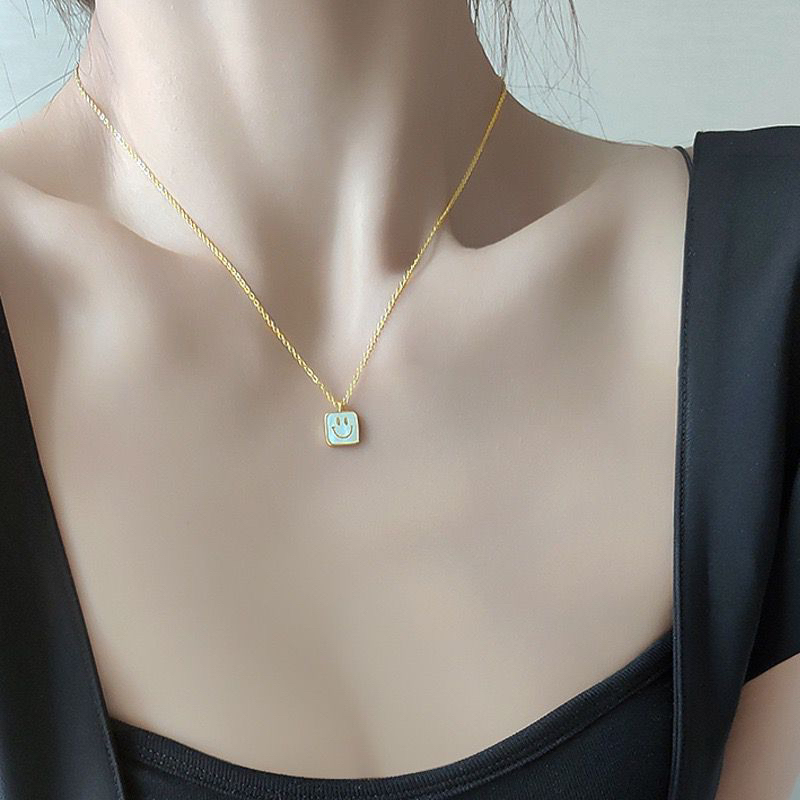Kalung Titanium Smile Simple Korea Elegan Fashion Style Premium K913