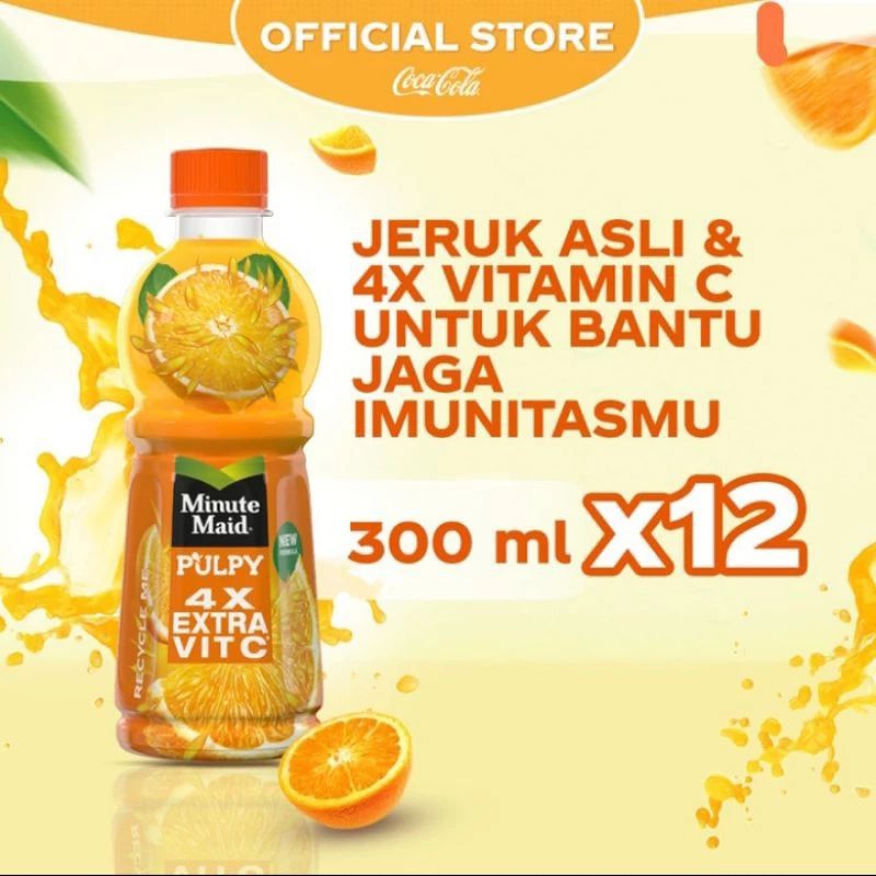 

MINUTE MAID PULPY ORANGE 300MLX12PCS