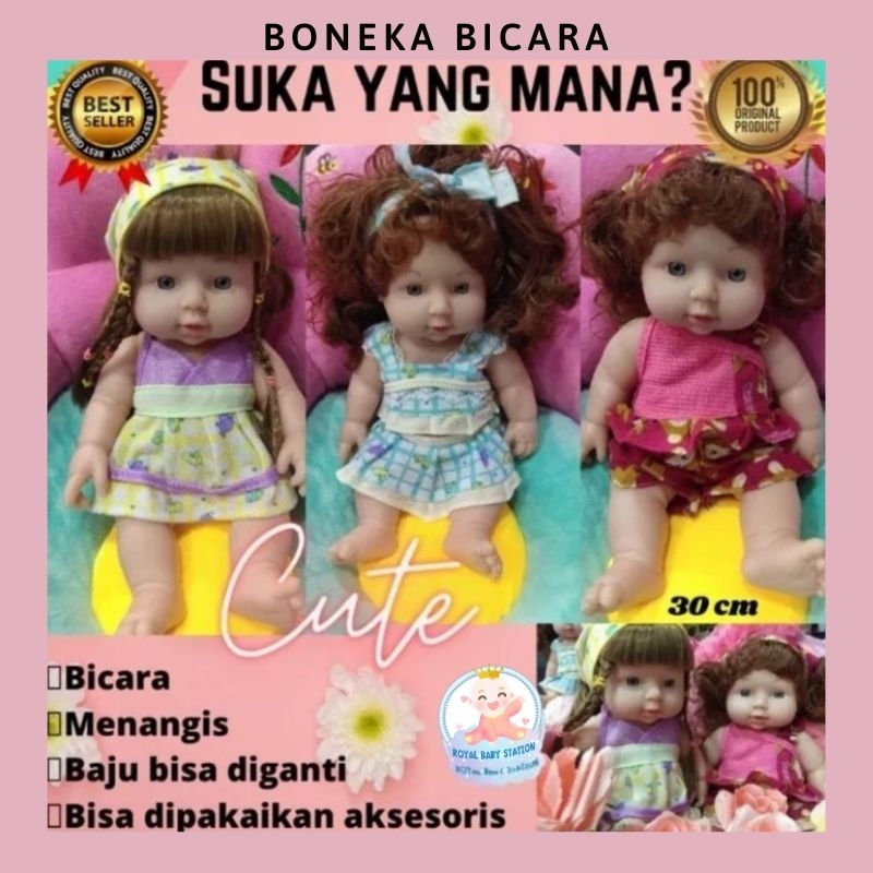 BEST SELLER BPA FREE Boneka Bayi Perempuan Reborn Bicara Menangis Cantik Vinyl Silikon Bisa Mandi