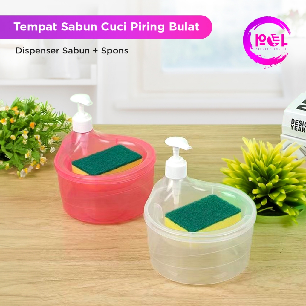 [POL] COD Tempat Sabun Cuci Piring Bulat | Dispenser Sabun | Tempat Sabun Cair Cuci Piring | Soap Pump Dispenser 2 in 1 | Dispenser Sacupir