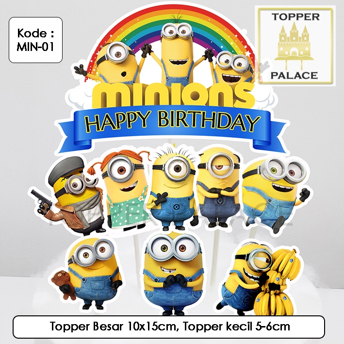 MIN-01 Minion cake topper l Cupcake topper minions