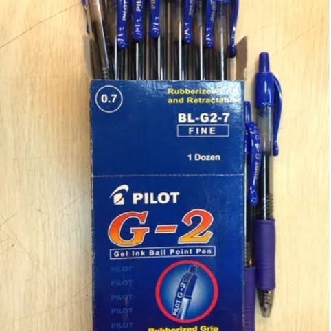 

balpoin pen gel pilot G-2 0.7mm biru per pack