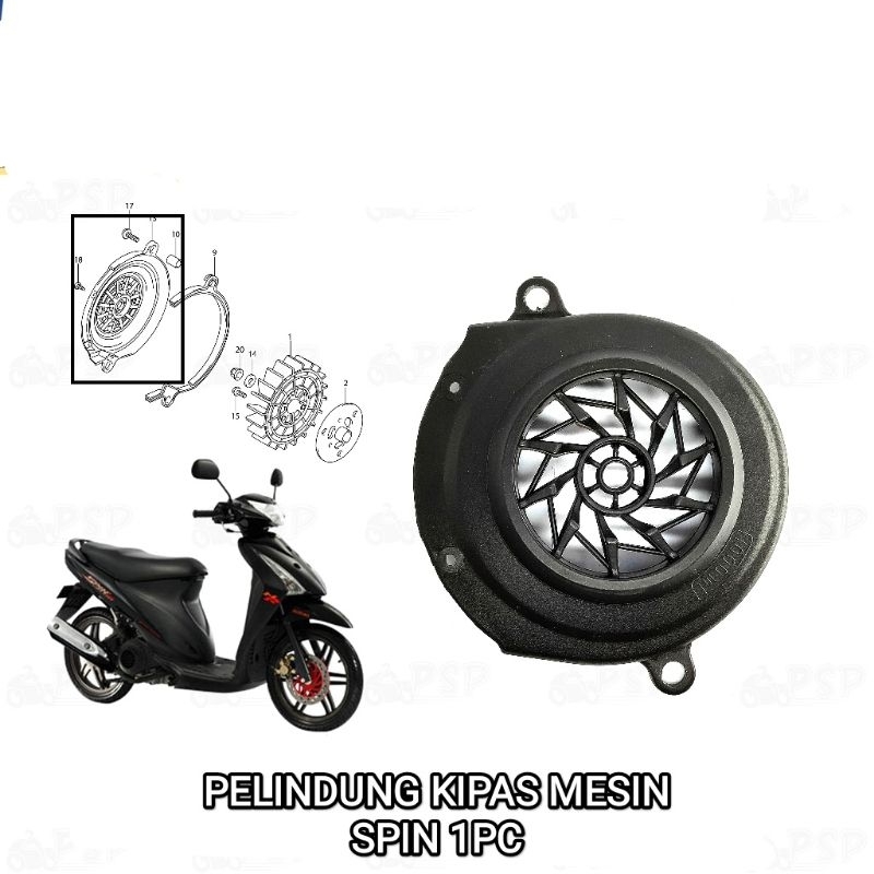 Pelindung Kipas Mesin Spin 125 - Cover Comp Cooling Fan Tutup Pengaman Magnet Magnit Kipas Mesin Sam