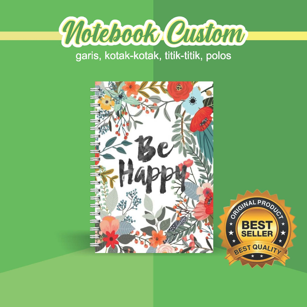 

NOTEBOOK A5 CUSTOM CATATAN/JURNAL BOOKPAPER GRID/KOTAK2#DOTTED/TITIK2#BLANK/POLOS