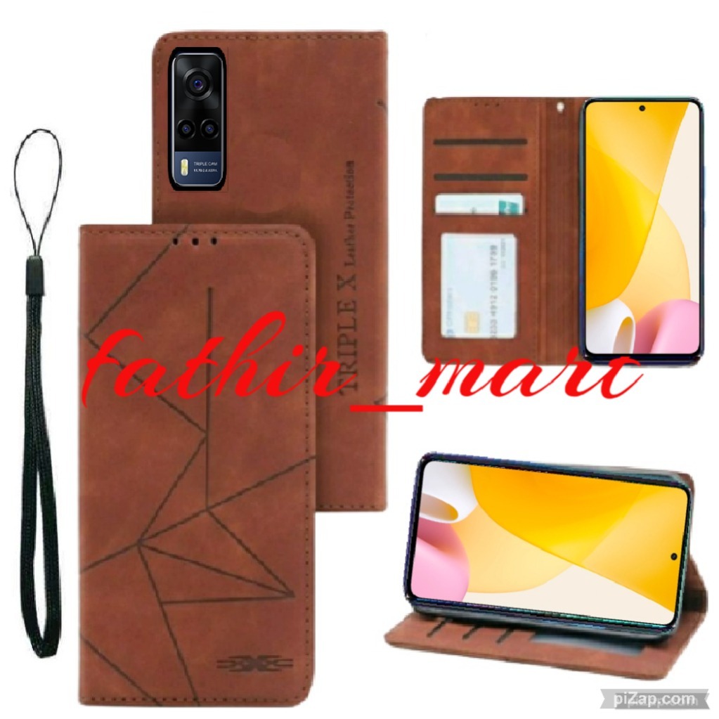 CASE VIVO Y51 2020 Y51A Y53S CASE DOMPET MOTIF CASE Magnet Flip Leather Cover Leather Magnet