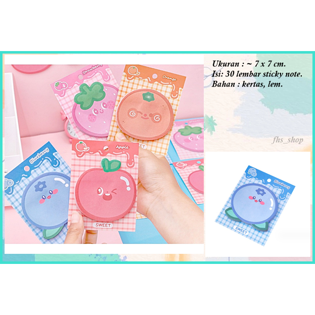 

Sticky Notes Memo Tempel Buku Tulis Sticky Notes Aesthetic Sticky Notes Lucu Fruity Colorful