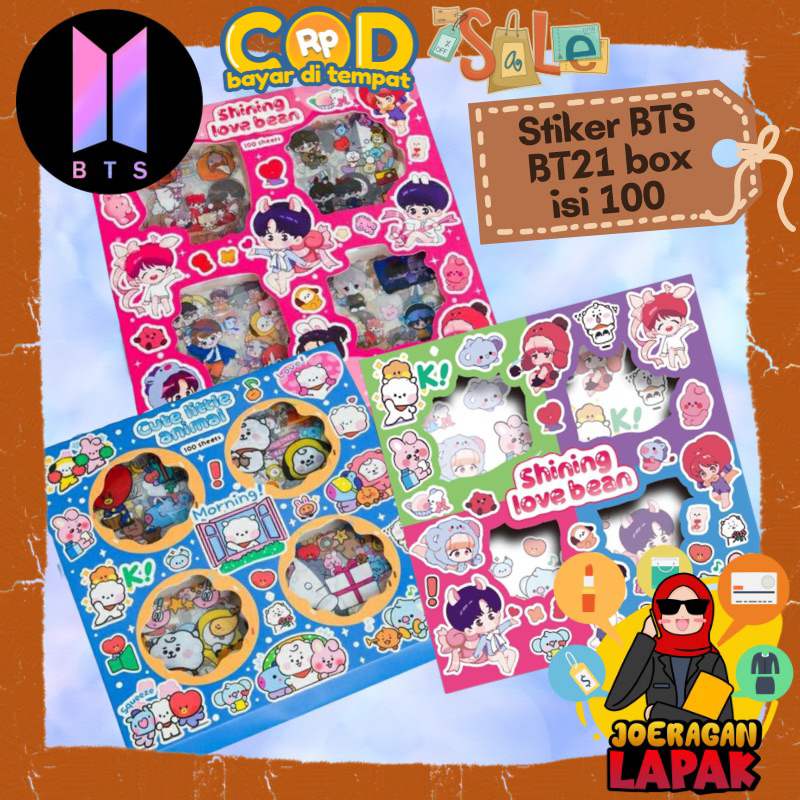 

⭐️JOERAGAN LAPAK⭐️ STICKER BTS BT21 TINNYTAN BIRU DAN PINK MIX WARNA STIKER WATERFPROOF TAK BARENGI