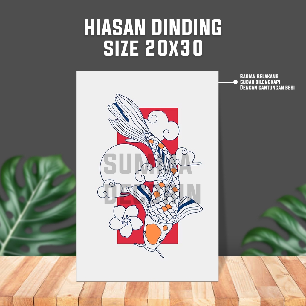 Hiasan Dinding Ikan Koi - Hiasan Dinding Ruang Tamu Ikan Koi - Walldecor Ikan Koi - Ikoi