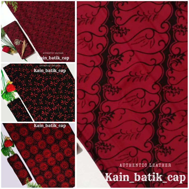 Kain Batik Cap Merah Hitam Bahan Batik Merah Hitam Kain Batik Garutan Kain Batik Cap Merah Hitam Kai