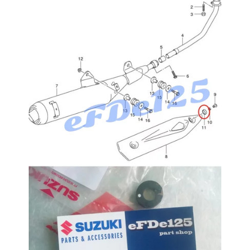 Karet Cover Knalpot Shogun 125 Robot FL 125 Skywave Hayate Spin