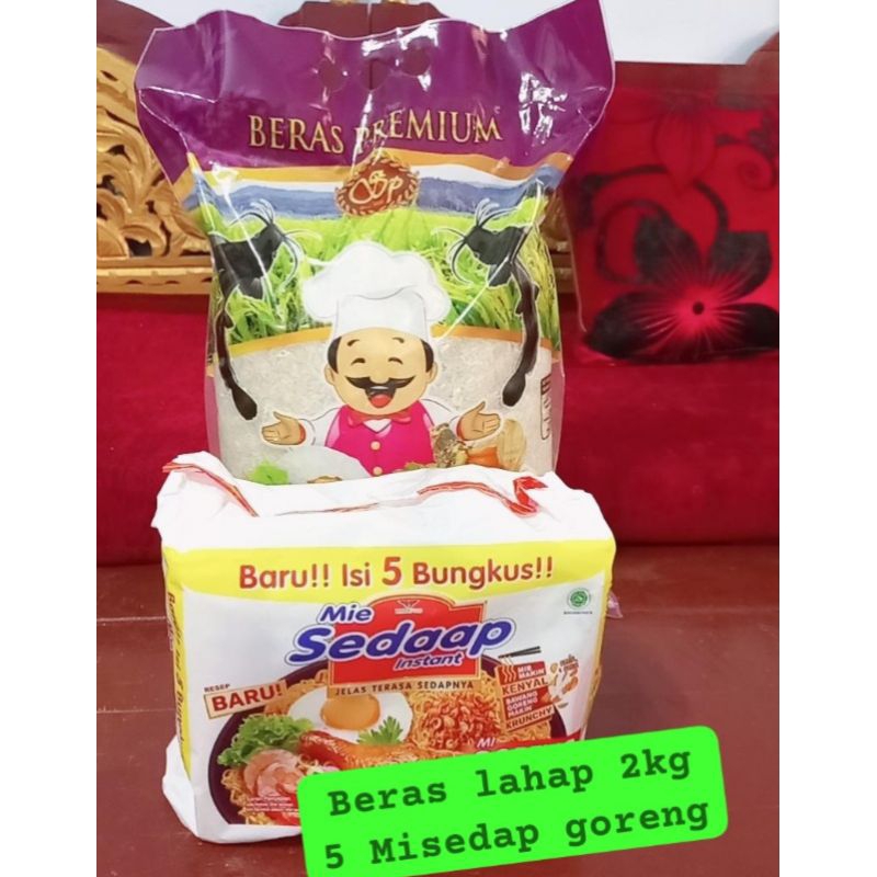 Beras lahap  2kg free 5misedapgoreng